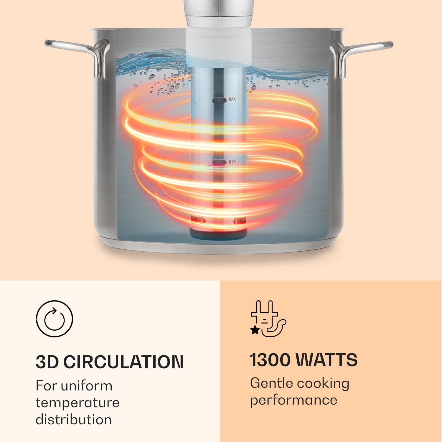 Klarstein Quickstick, Sous Vide varič, 20 l, termostat, cirkulačné čerpadlo, nehrdzavejúca oceľ – Obrázok 4