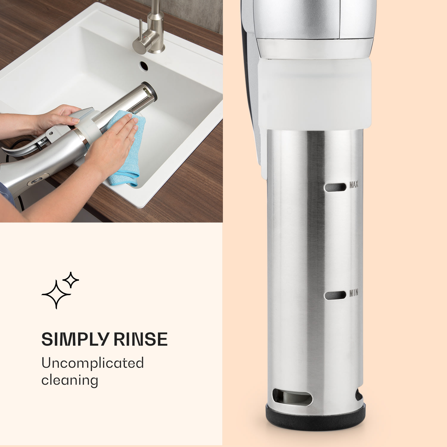 Klarstein Quickstick, Sous Vide varič, 20 l, termostat, cirkulačné čerpadlo, nehrdzavejúca oceľ – Obrázok 5