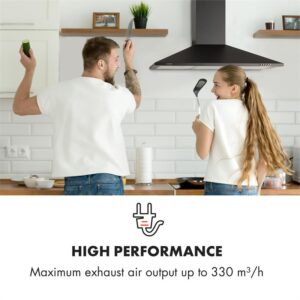 Klarstein Zugspitze 90, digestor, 90 cm, nástenný, 330 m³/h, LED, čierny