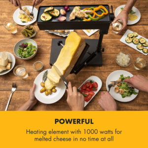 Klarstein Appenzell Peak, raclette gril, 1000 W, termostatový prepínač, čierny