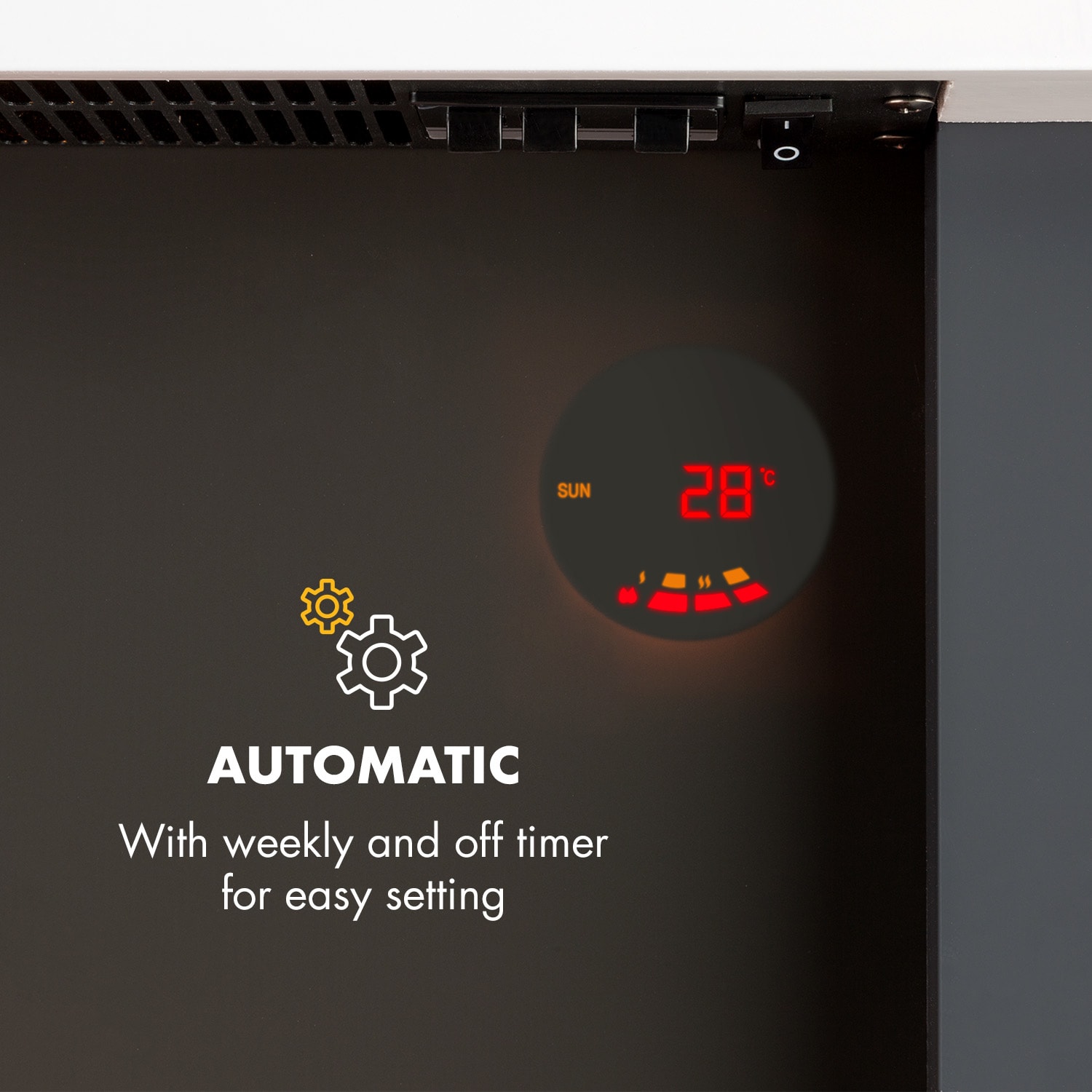 Klarstein Studio Light & Fire 1, elektrický krb, 1000/2000 W, MDF, diaľkové ovládanie, biely – Obrázok 2