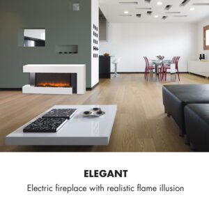 Klarstein Studio Light & Fire 2, elektrický krb, 1000/2000 W, MDF, diaľkové ovládanie, biely