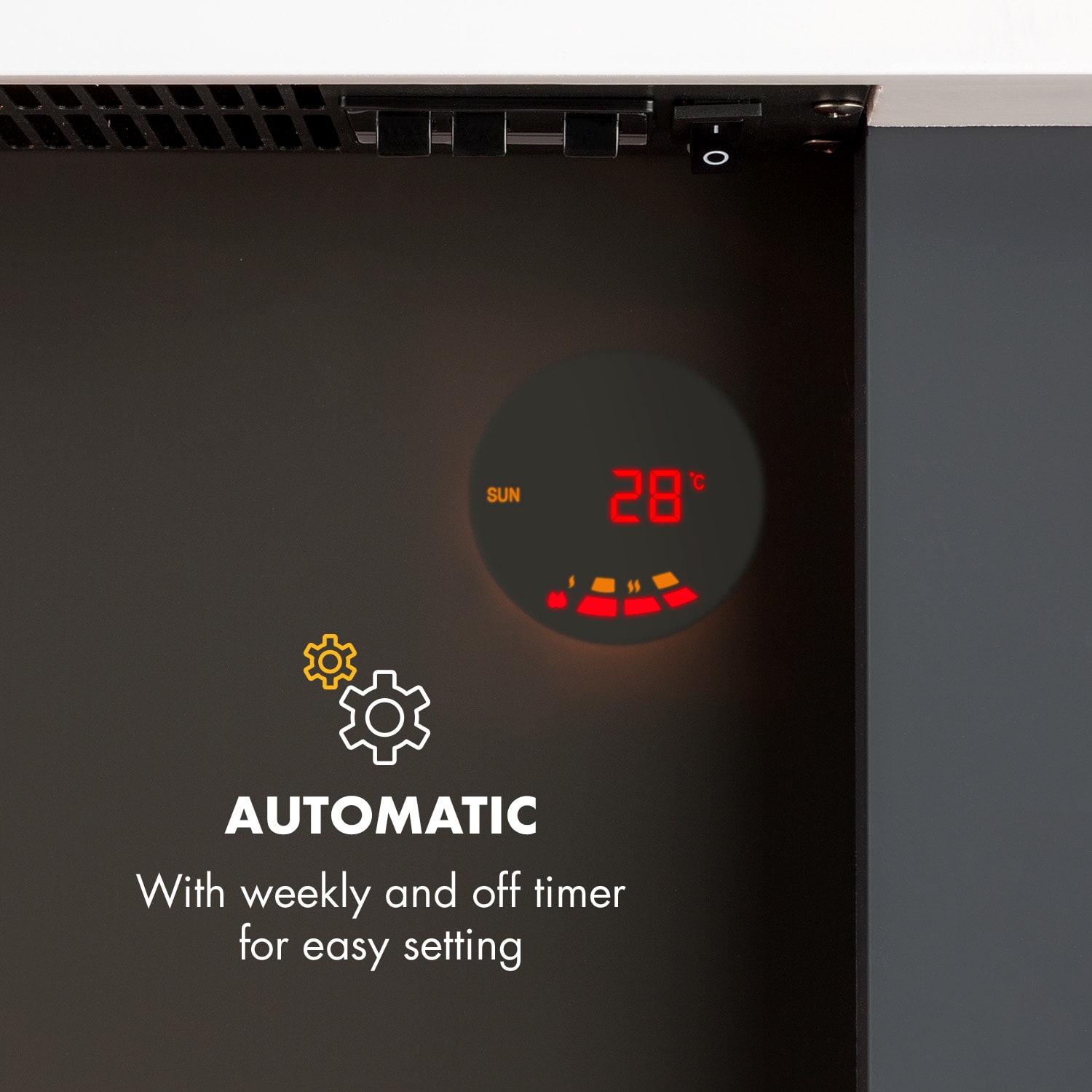 Klarstein Studio Light & Fire 2, elektrický krb, 1000/2000 W, MDF, diaľkové ovládanie, biely – Obrázok 3