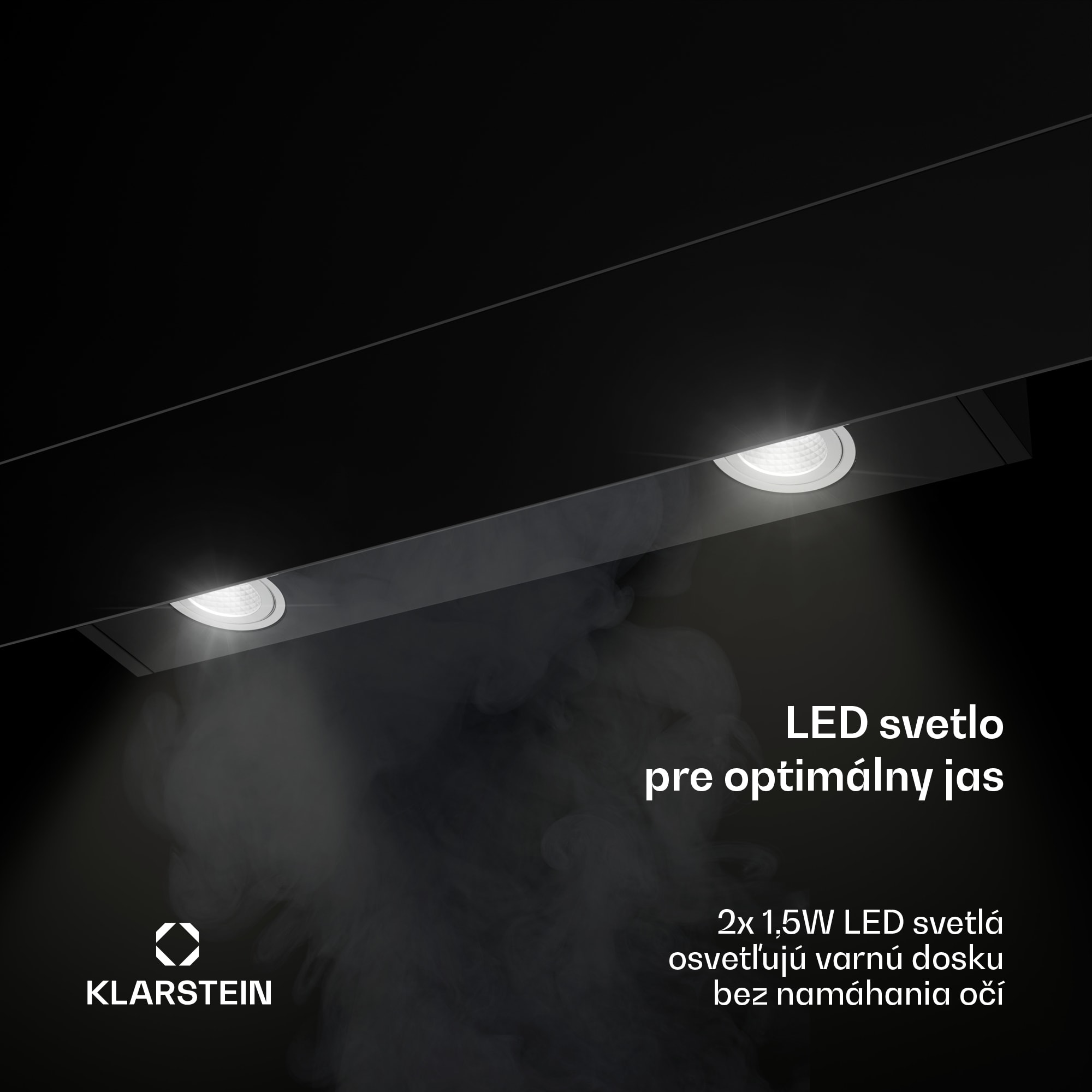 Klarstein Aurica 60, digestor, 60 cm, nástenný, 620 m³/h, LED, dotykové ovládanie, sklo, čierny – Obrázok 4
