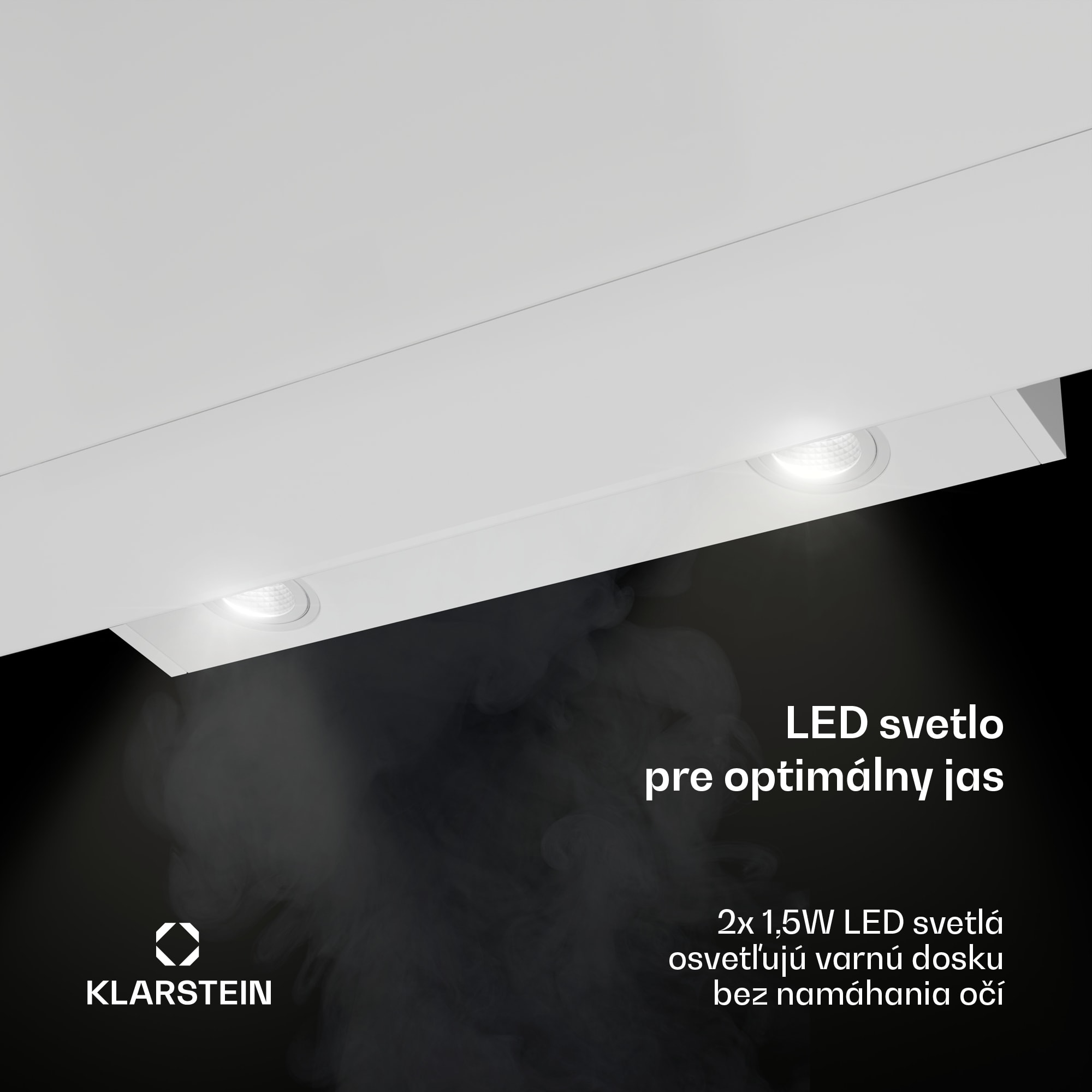 Klarstein Aurica 90, digestor, 90 cm, nástenný, 610 m³/h, LED, dotykové ovládanie, sklo, biely – Obrázok 4