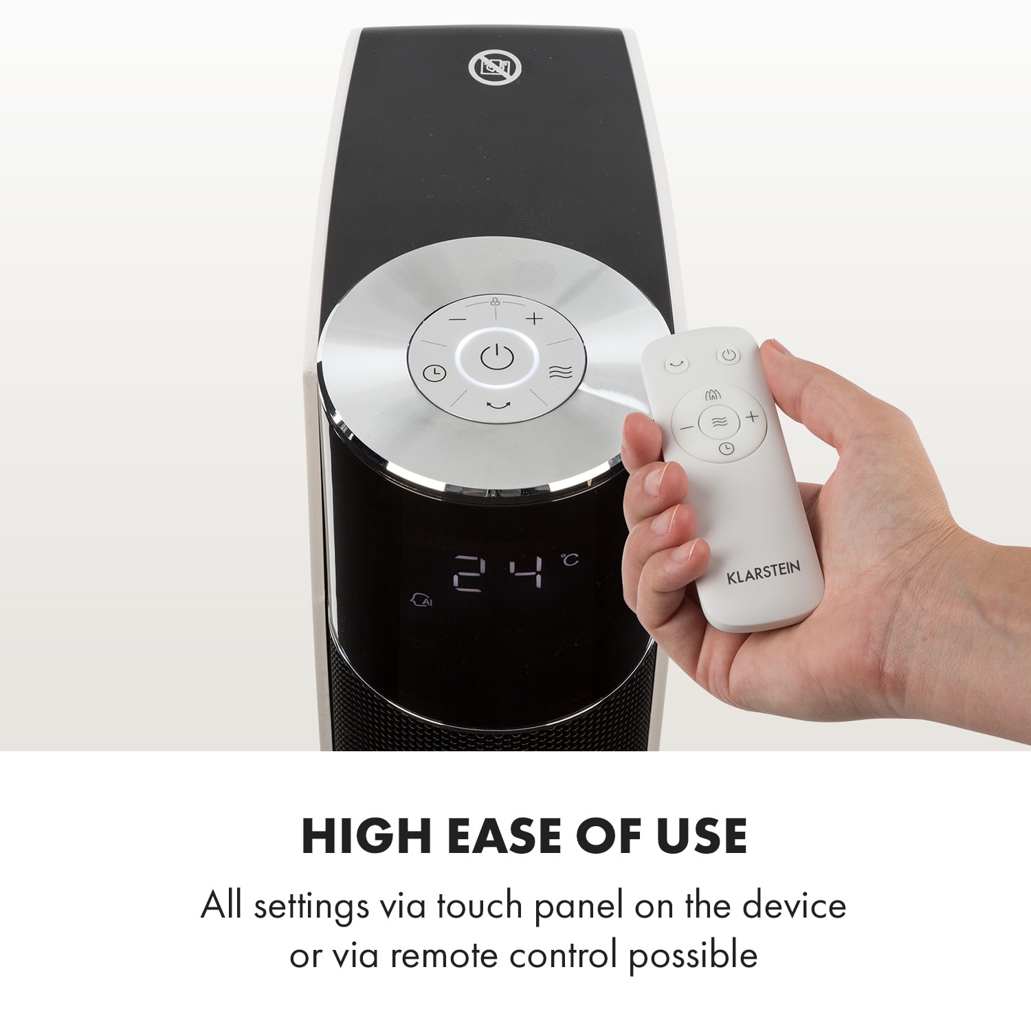 Klarstein Hightower Heat Deluxe, teplovzdušný ventilátor, 2200 W, stĺpový ohrievač, termostat – Obrázok 2