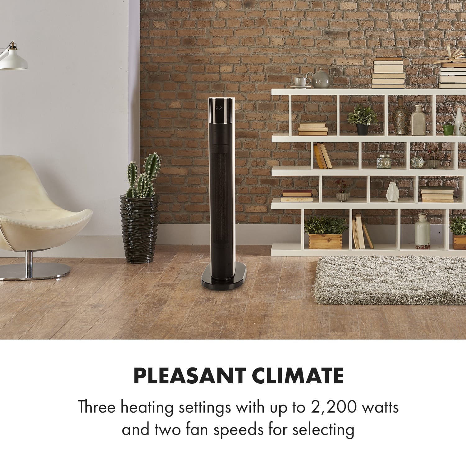 Klarstein Hightower Heat Deluxe, teplovzdušný ventilátor, 2200 W, stĺpový ohrievač, termostat – Obrázok 3