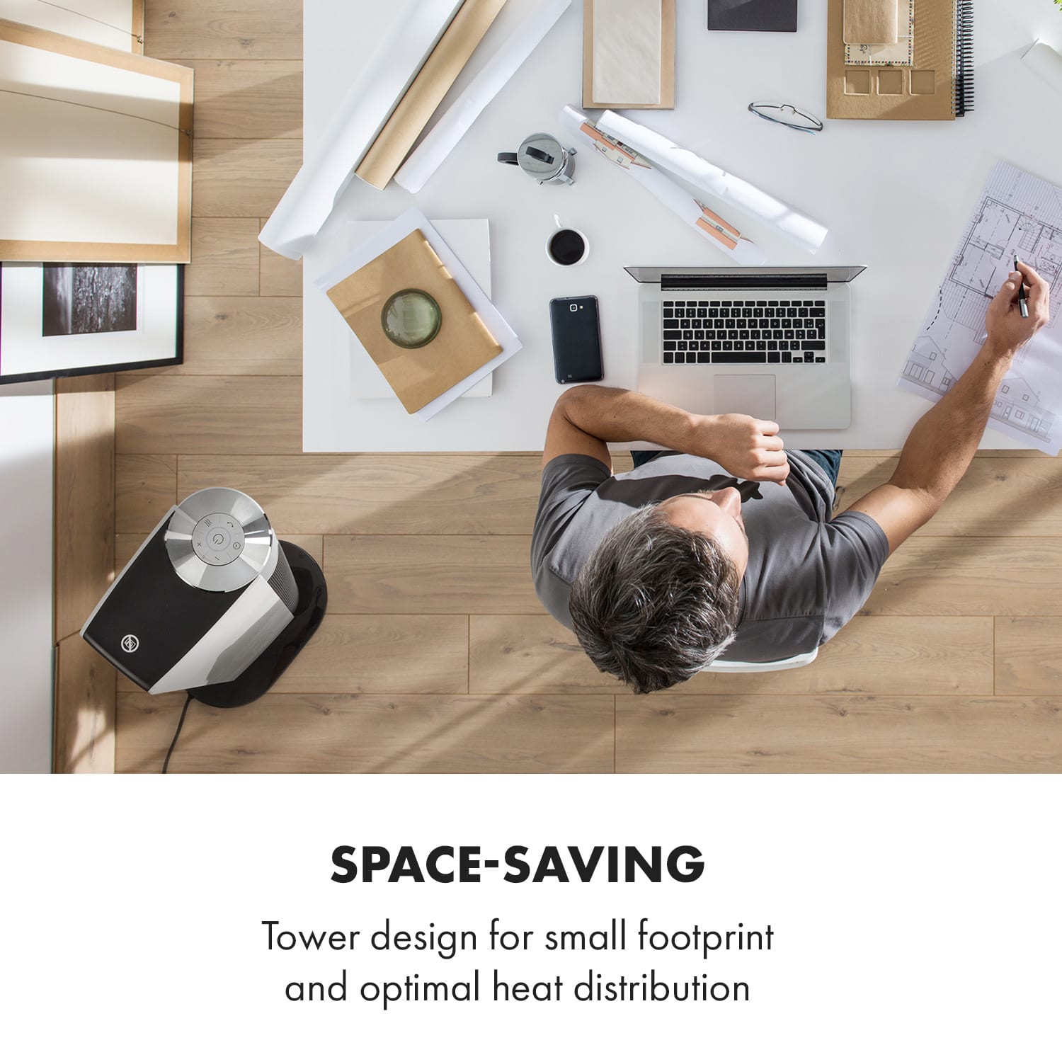 Klarstein Hightower Heat Deluxe, teplovzdušný ventilátor, 2200 W, stĺpový ohrievač, termostat – Obrázok 5