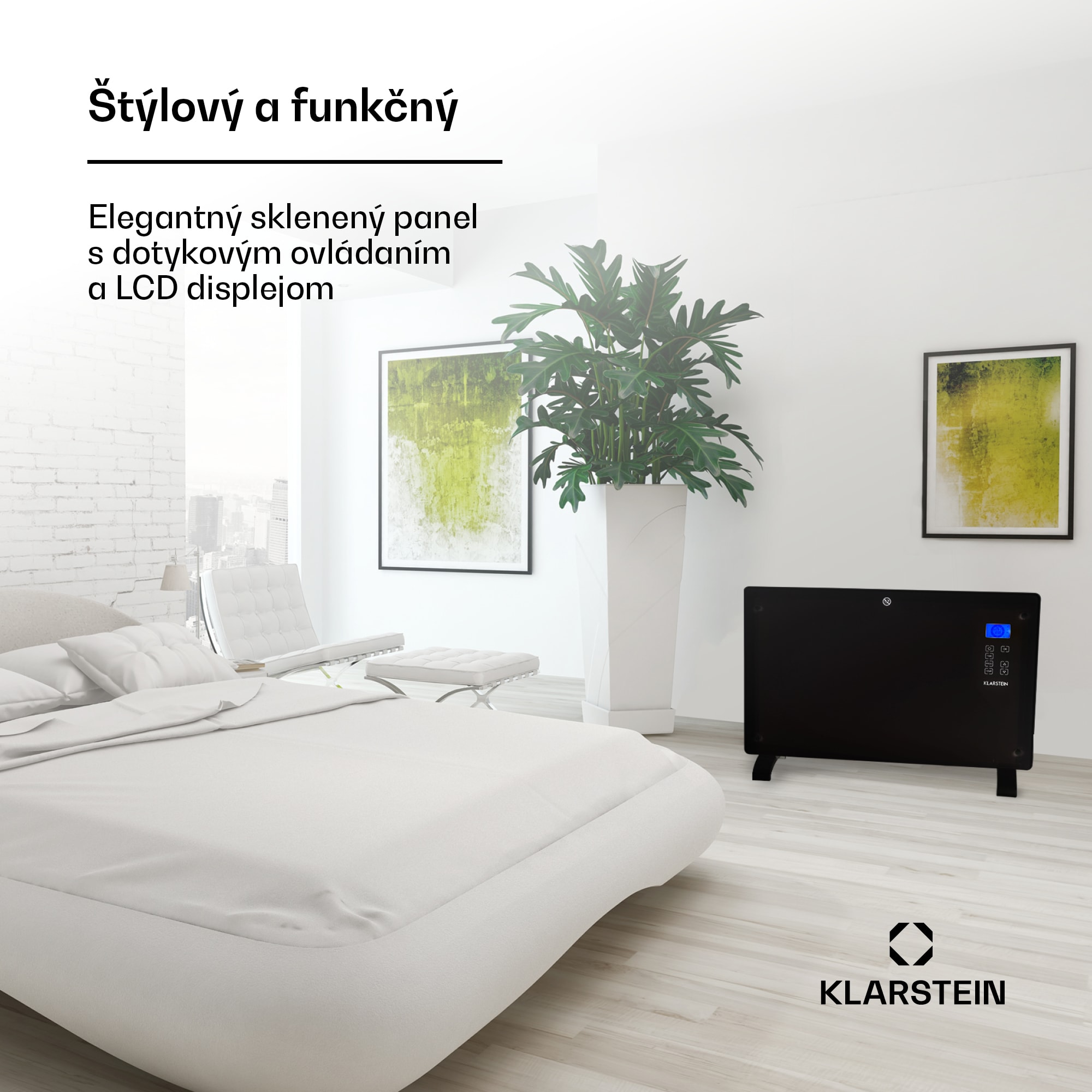 Klarstein Norderney, konvektor, 2000 W, termostat, časovač, 30 m², čierny – Obrázok 2