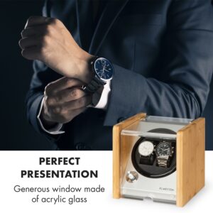 Klarstein Hanoi 2 naťahovač hodiniek, 2 hodinky, 3 rýchlosti, 4 režimy, bambus