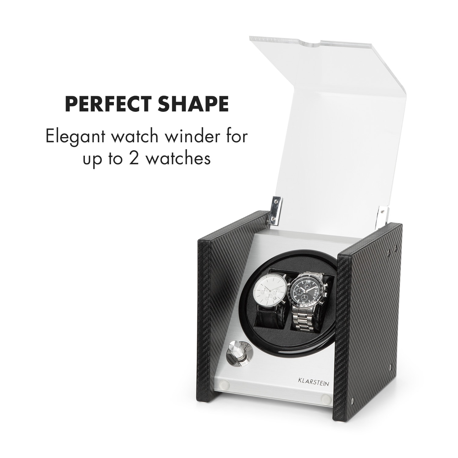 Klarstein Tokyo 2, naťahovač na hodinky, 2 hodiniek, 3 rýchlosti, 4 režimy, čierny – Obrázok 2