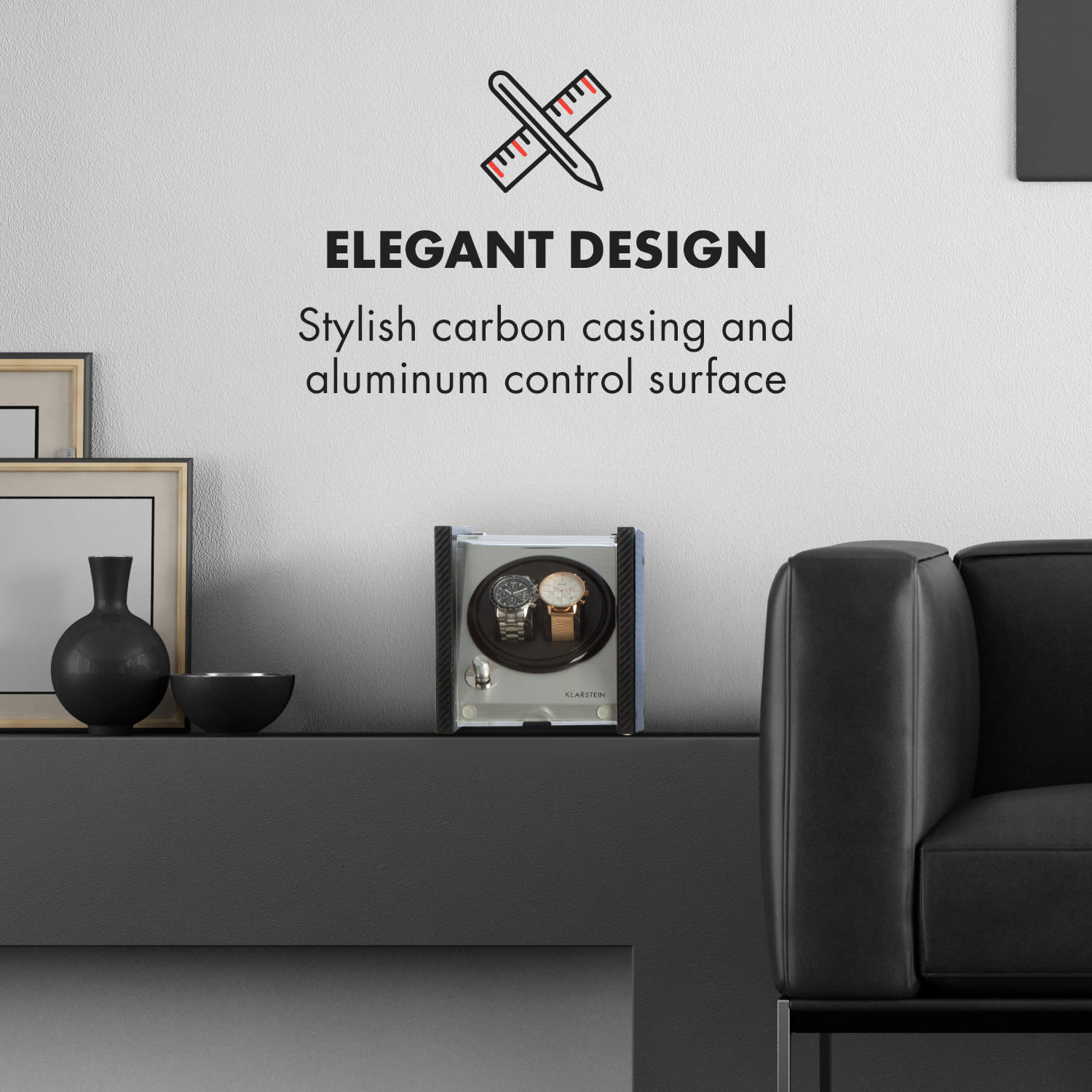 Klarstein Tokyo 2, naťahovač na hodinky, 2 hodiniek, 3 rýchlosti, 4 režimy, čierny – Obrázok 4