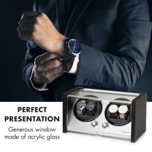 Klarstein Tokyo 4, naťahovač na hodinky, 4 hodiniek, 3 rýchlosti, 4 režimy, čierny