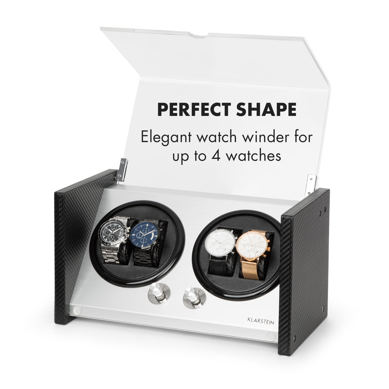 Klarstein Tokyo 4, naťahovač na hodinky, 4 hodiniek, 3 rýchlosti, 4 režimy, čierny – Obrázok 2