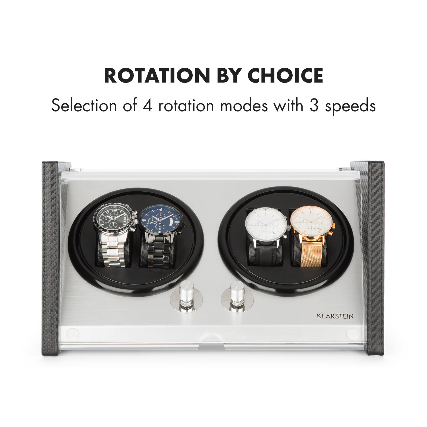 Klarstein Tokyo 4, naťahovač na hodinky, 4 hodiniek, 3 rýchlosti, 4 režimy, čierny – Obrázok 3