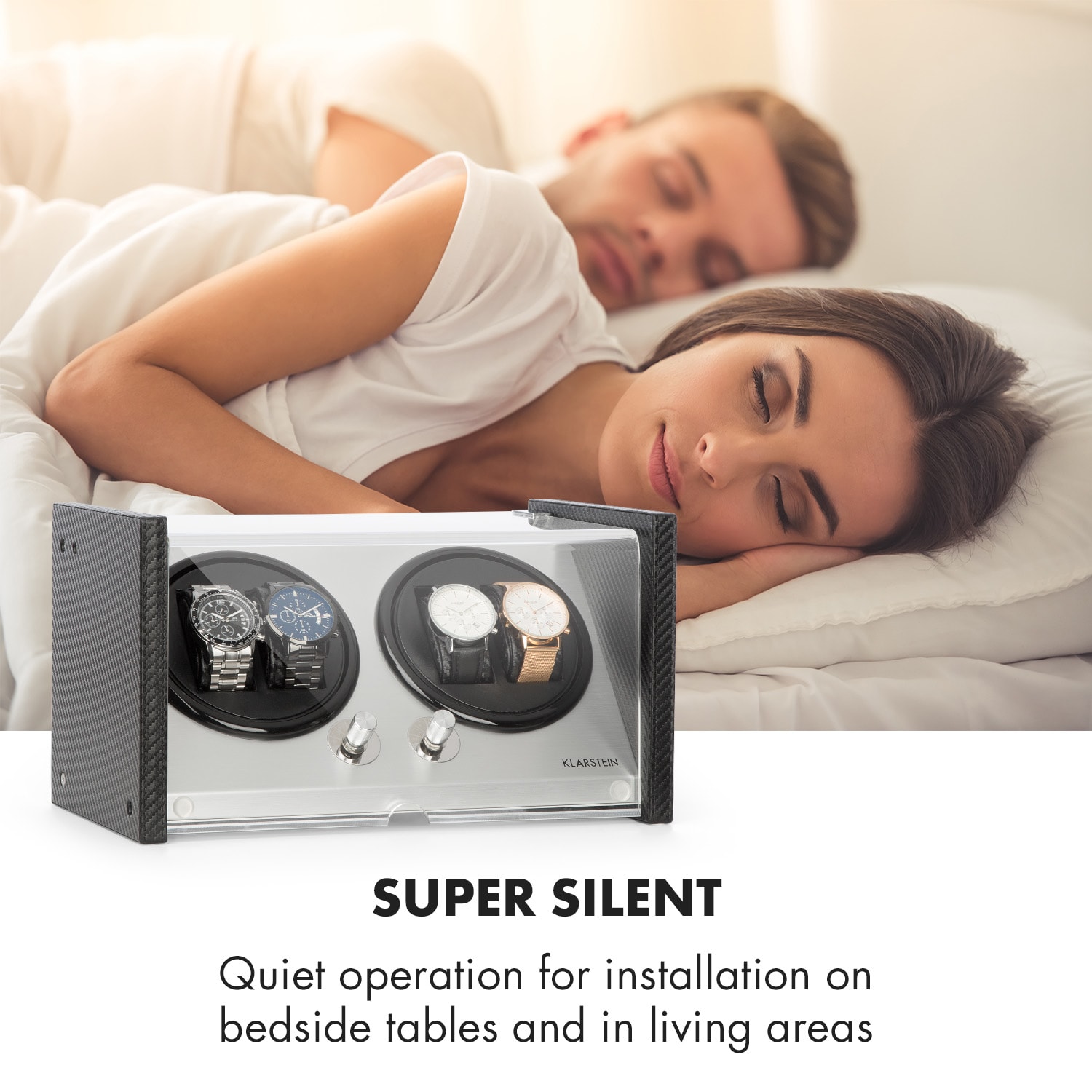 Klarstein Tokyo 4, naťahovač na hodinky, 4 hodiniek, 3 rýchlosti, 4 režimy, čierny – Obrázok 5