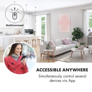 Klarstein Wonderwall 960 Smart, infračervený ohrievač, 80 x 120 cm, 960 W, týždenný časovač, IP24, biely