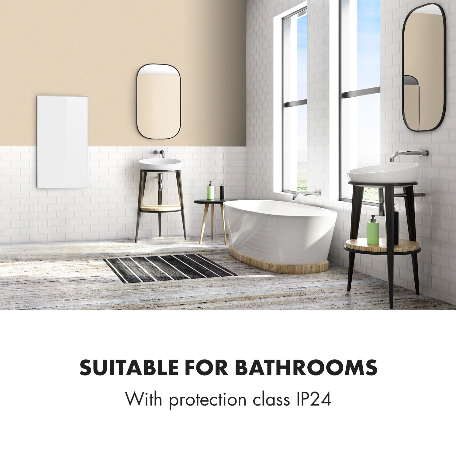 Klarstein Wonderwall 45, infračervený ohrievač, 50 x 90 cm, 450 W, týždenný časovač, IP24 – Obrázok 3