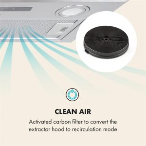 Klarstein Filter s aktívnym uhlím pre odsávače pár, 2 filtre, režim recirkulácie, Ø18,5 cm