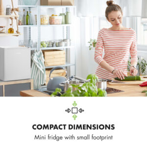 Klarstein Snoopy Eco, mini chladnička, mraziaci priečinok, 41 l, energet. trieda F, 39 dB, čierna