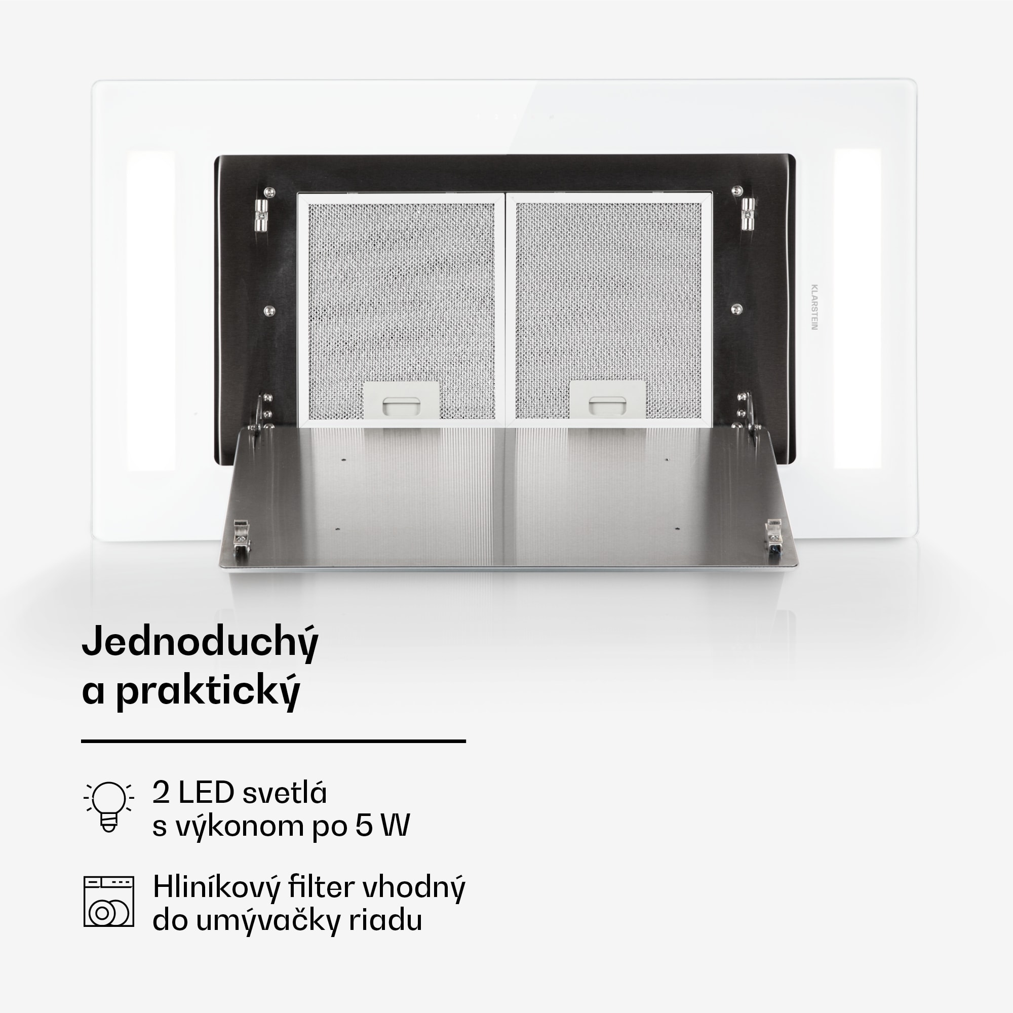 Klarstein Remy, digestor, 90 cm, stropný, 620 m³/h, diaľkové ovládanie, biely – Obrázok 5