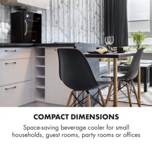 Klarstein Beersafe XL Onyx, chladnička, energet. trieda D, LED, kovové police, sklenené dvere