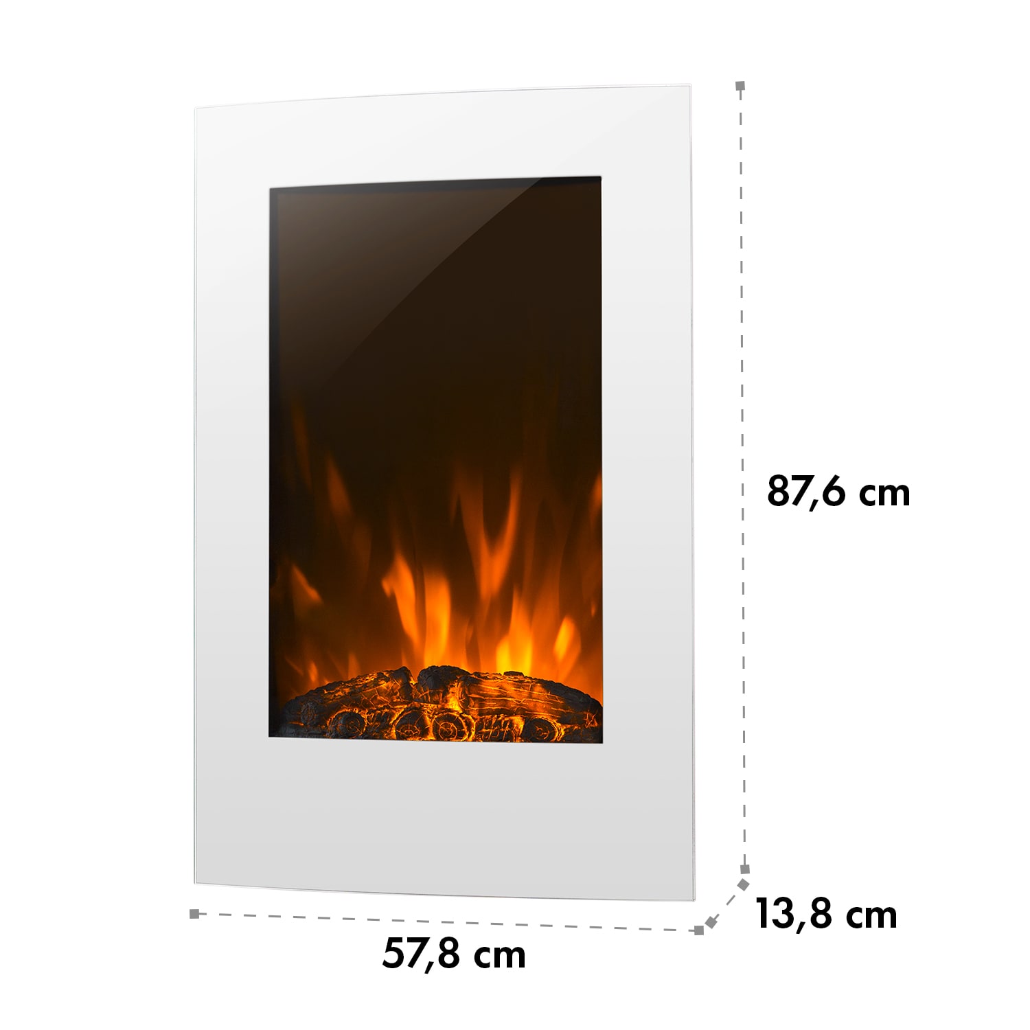 Klarstein Lausanne Vertical, elektrický krb, 2000 W, týždenný časovač, biely – Obrázok 5