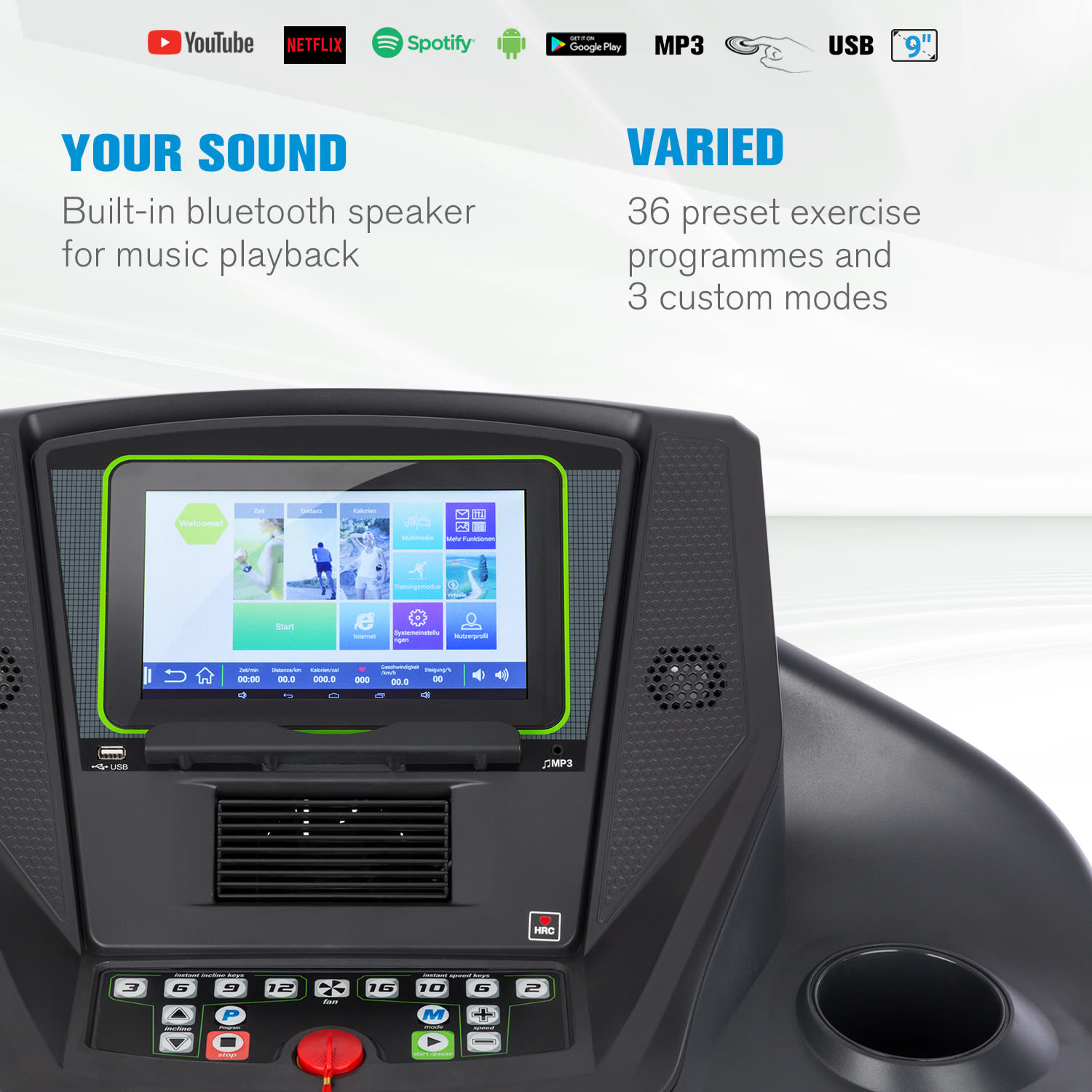 Capital Sports Infinity Track 6.0 Touch, bežecký pás, 5,5 HP, Wi-Fi, 9" dotyková obrazovka – Obrázok 5