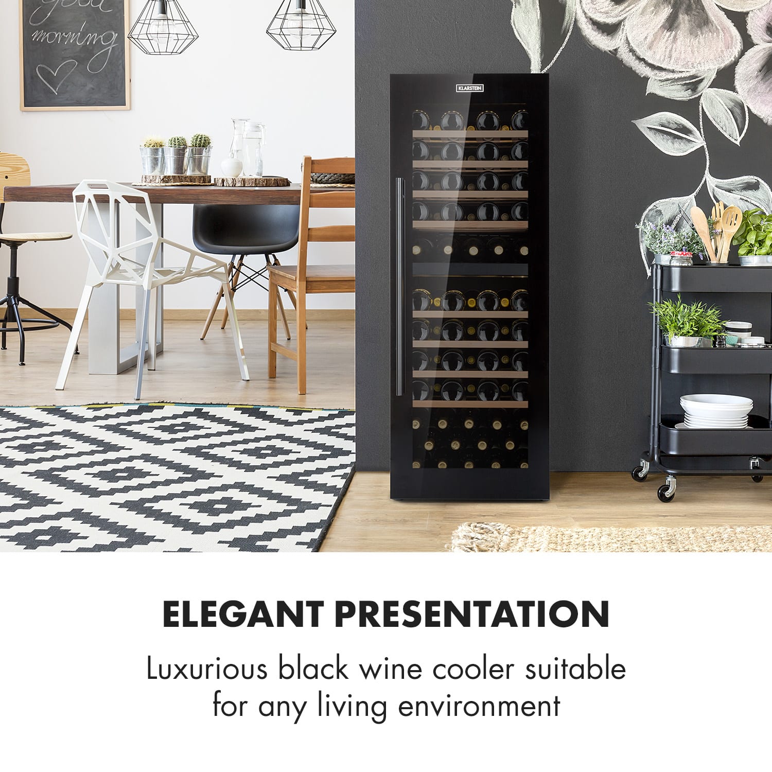 Klarstein Barossa 77 Duo, vinotéka, 191 l, 2 zóny, 77 fliaš, dotyková, LED, čierna