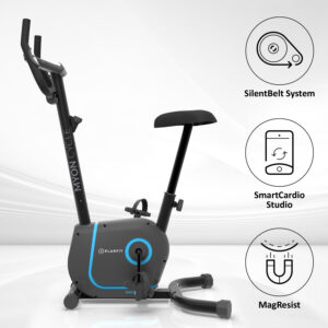 KLARFIT Myon Cycle, domáci rotoped, stacionárny bicykel, cyklotrenažér, záťažové koleso 12 kg, SmartCardio Studio