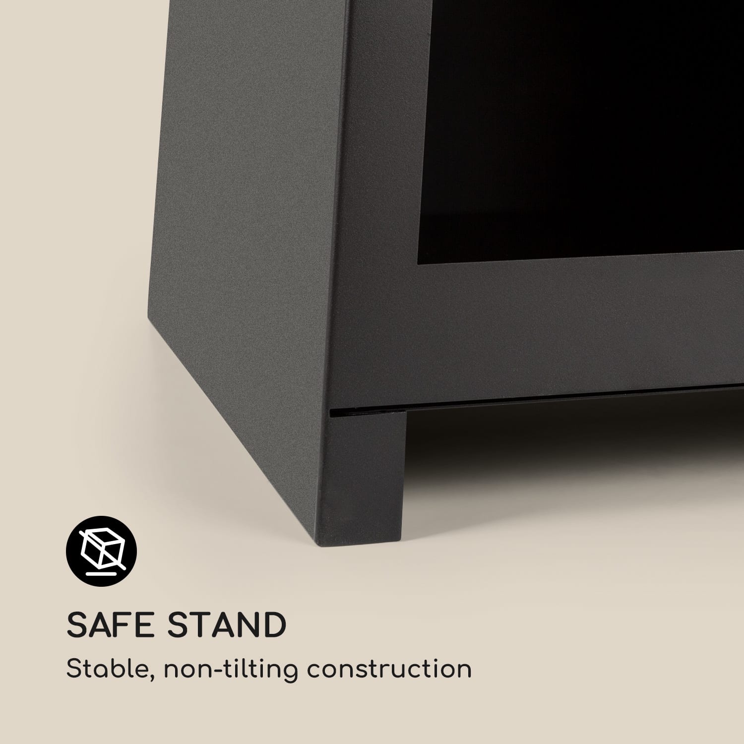 Blumfeldt Monument, záhradný krb, nehrdzavejúca oceľ, priestor na uskladnenie dreva, čierny – Obrázok 5