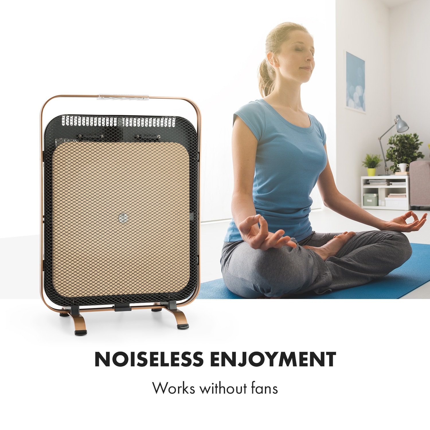 Klarstein HeatPal Marble Blackline, infračervený ohrievač, 1300 W, mramor, hliník