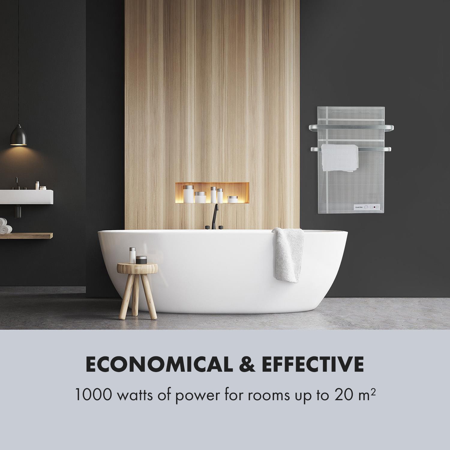 Klarstein Hot Spot Wave, infračervený orievač, 51 x 80 cm, 1000 W, 20 m², bezstupňovo regulovateľný výkon, IP24, hliník – Obrázok 4