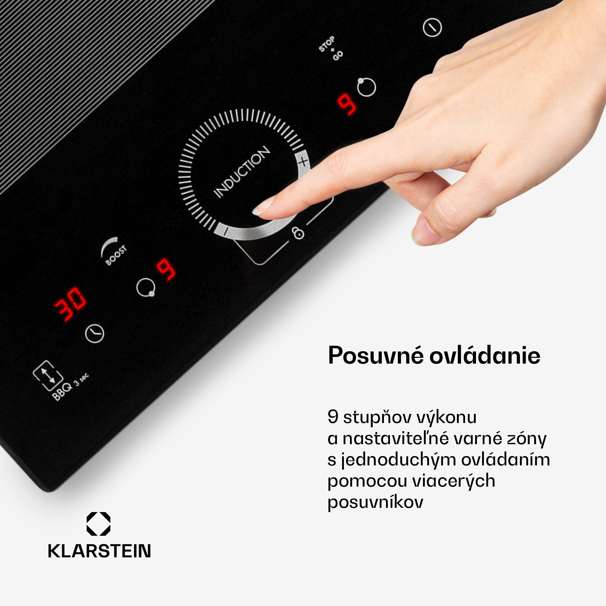 Klarstein Delicatessa Slim, indukčná varná doska, 3500 W, časovač, čierna – Obrázok 4