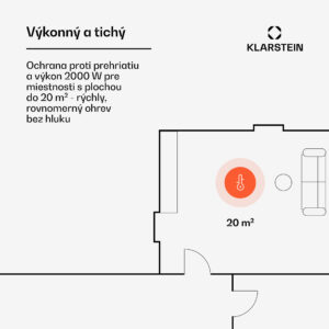 Klarstein Hot Spot Slimcurve, konvektor, ohrievač, 80 x 40 cm, 40 m², 2000 W, 5 - 40 °C, IP24, čierny