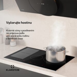 Klarstein Delicatessa 77 Hybrid, vstavaná indukčná varná doska, 7000 W, 4 zóny, čierna