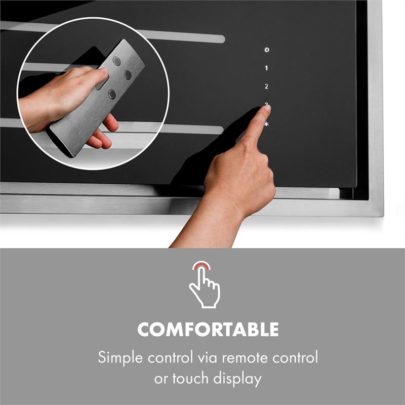 Klarstein High Line, digestor, 77 cm, stropný, 410 m³/h, ďiaľkové ovládanie, čierny – Obrázok 2