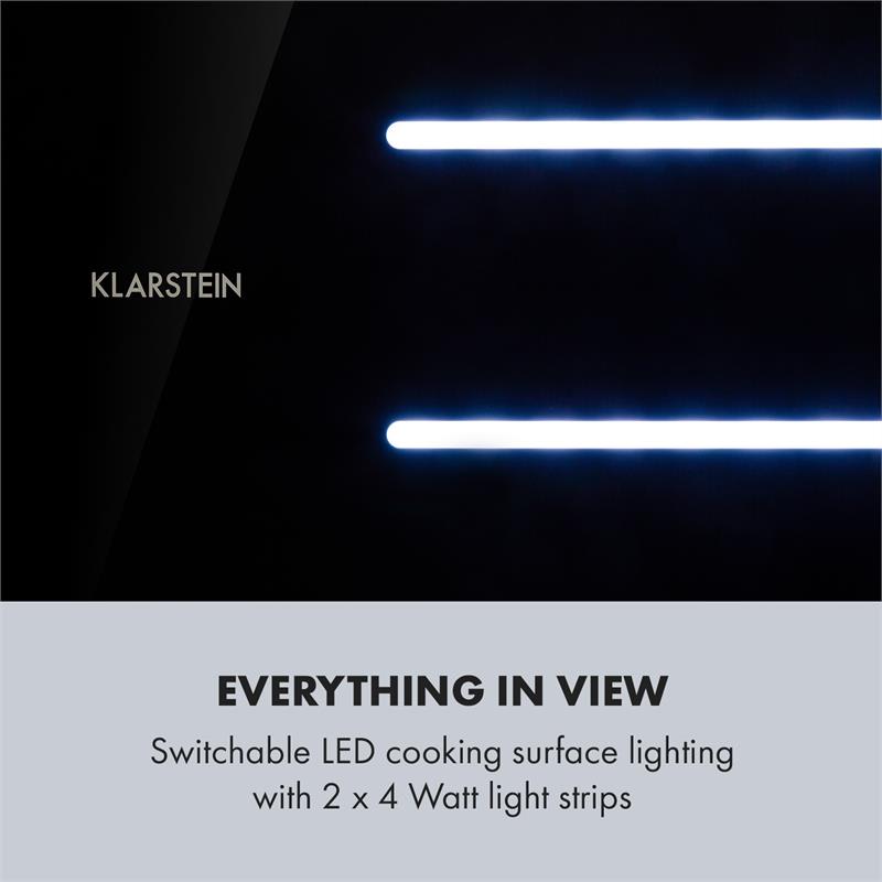 Klarstein High Line, digestor, 77 cm, stropný, 410 m³/h, ďiaľkové ovládanie, čierny – Obrázok 5