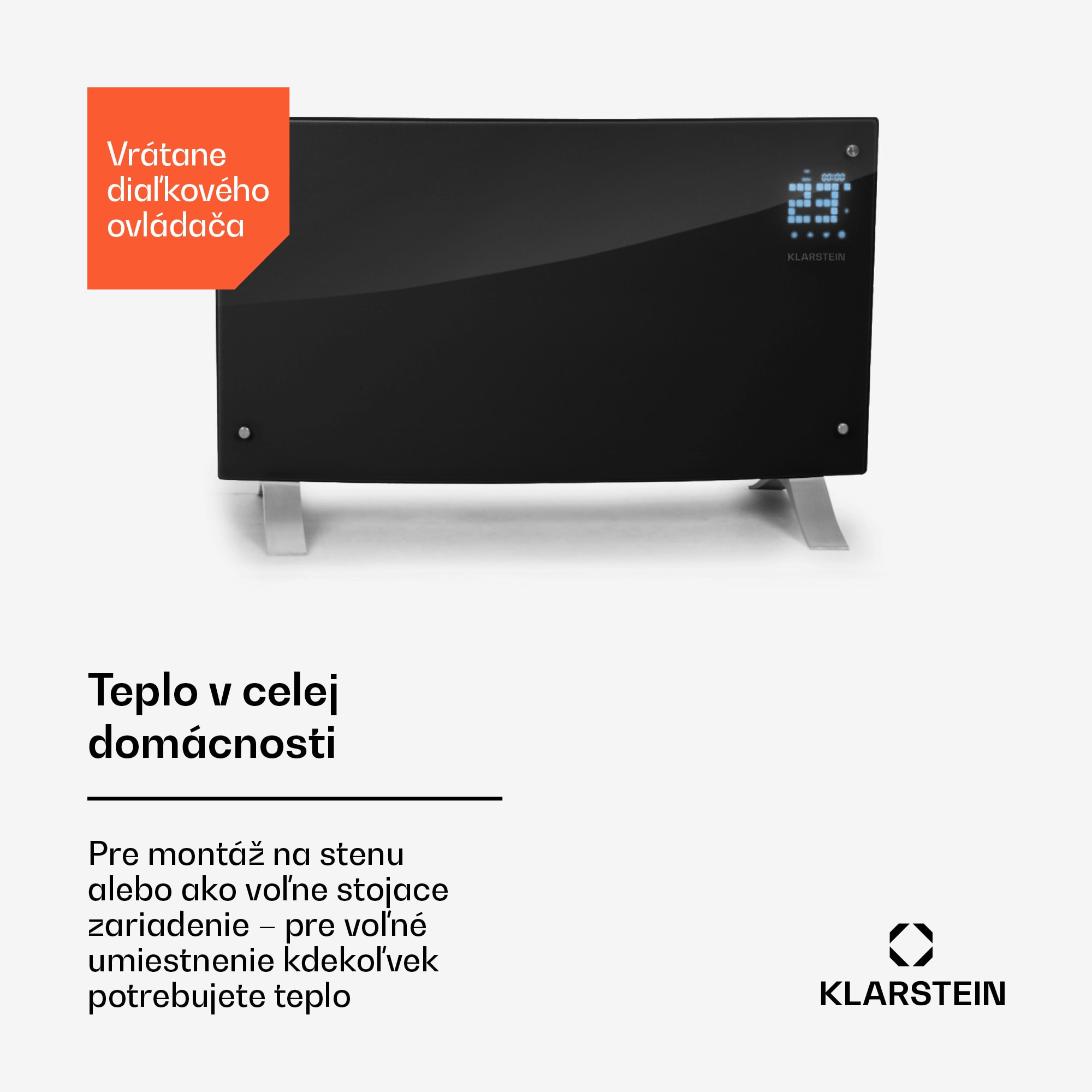 Klarstein Bornholm Curved Ambient, konvektor, 1000/2000 W, čierny – Obrázok 3
