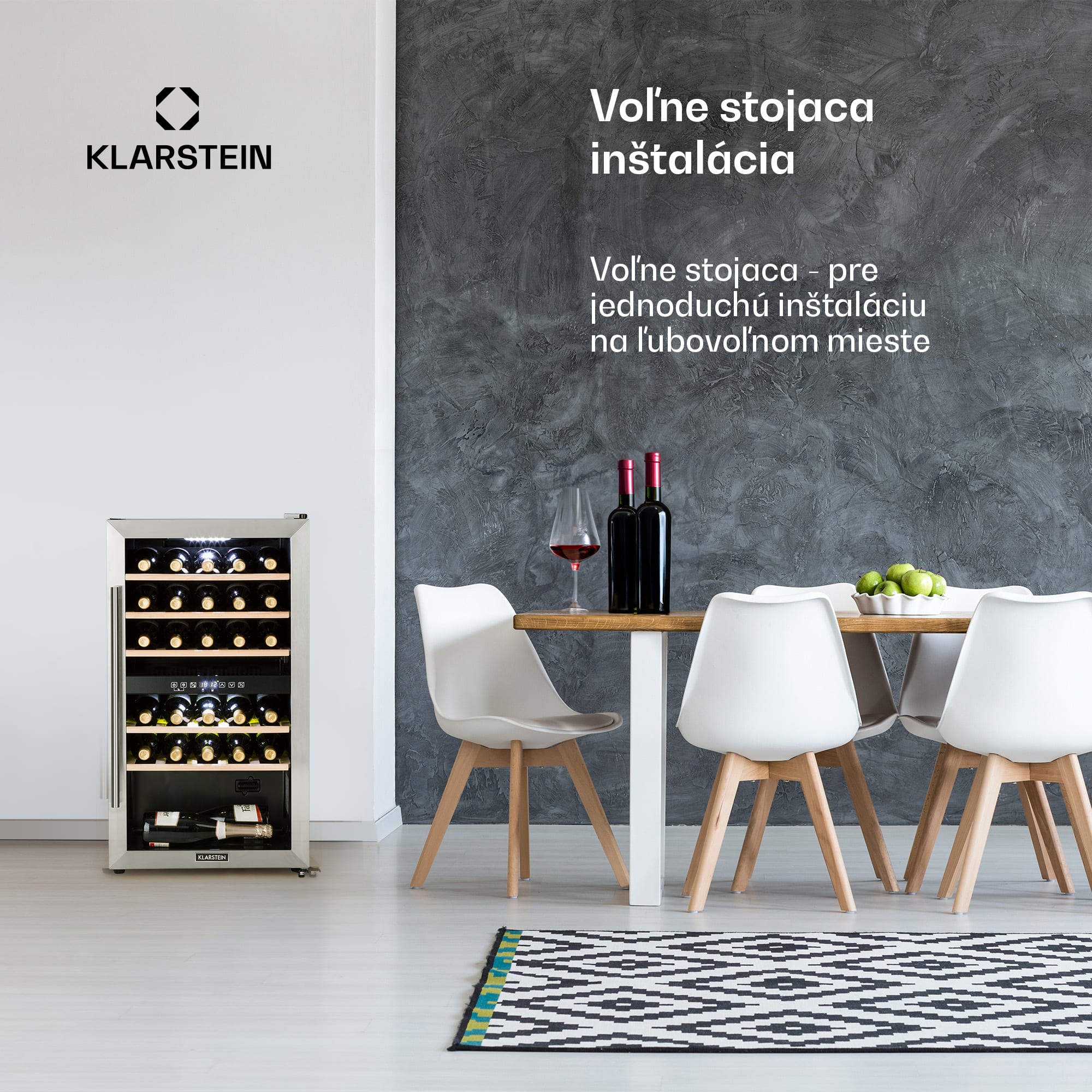 Klarstein Vinamour 29D, vinotéka, 2 zóny, 80 l, 29 fliaš, 5-22°C, dotykové ovládanie – Obrázok 2