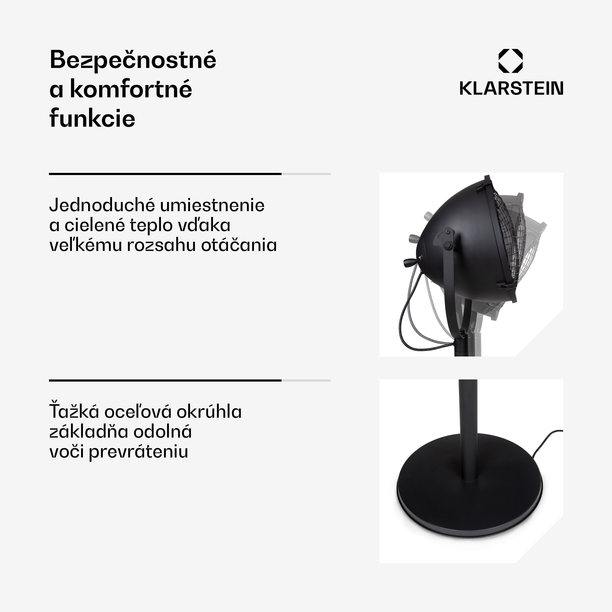 Blumfeldt Heatspot, terasový ohrievač, 900/1200/2100 W, IR ComfortHeat, čierny – Obrázok 5