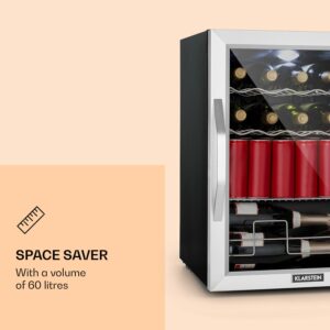 Klarstein Beersafe XL Mix It Edition, chladnička, energet. trieda D, LED, 4 kovové police, sklenené dvere