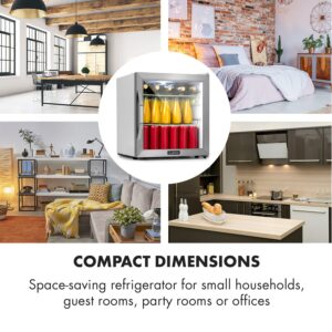 Klarstein Beersafe L Crystal White, chladnička, energet. trieda E, LED, 2 kovové police, sklenené dvere, biela