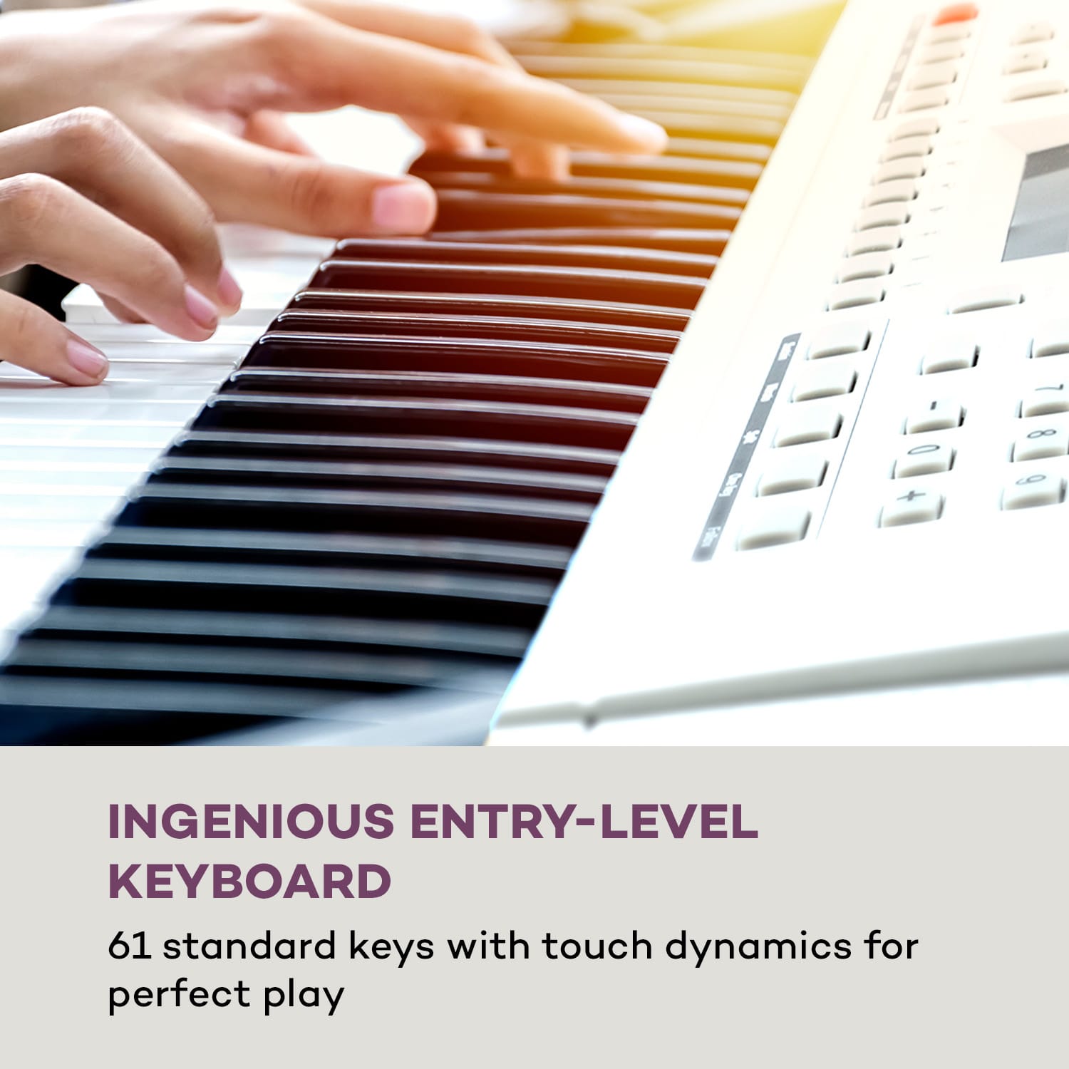 SCHUBERT Etude 61 MK II, keyboard, 61 kláves, 300 zvukov/rytmov, biely – Obrázok 3