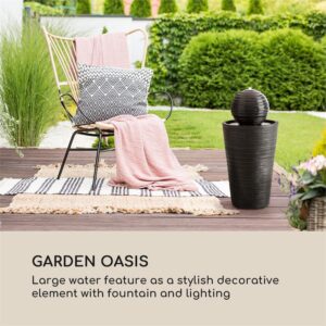 Blumfeldt Liquitorre XL, solárna fontána, 200 l/h, solárny panel, 2 W, akumulátor, LED, polyresin