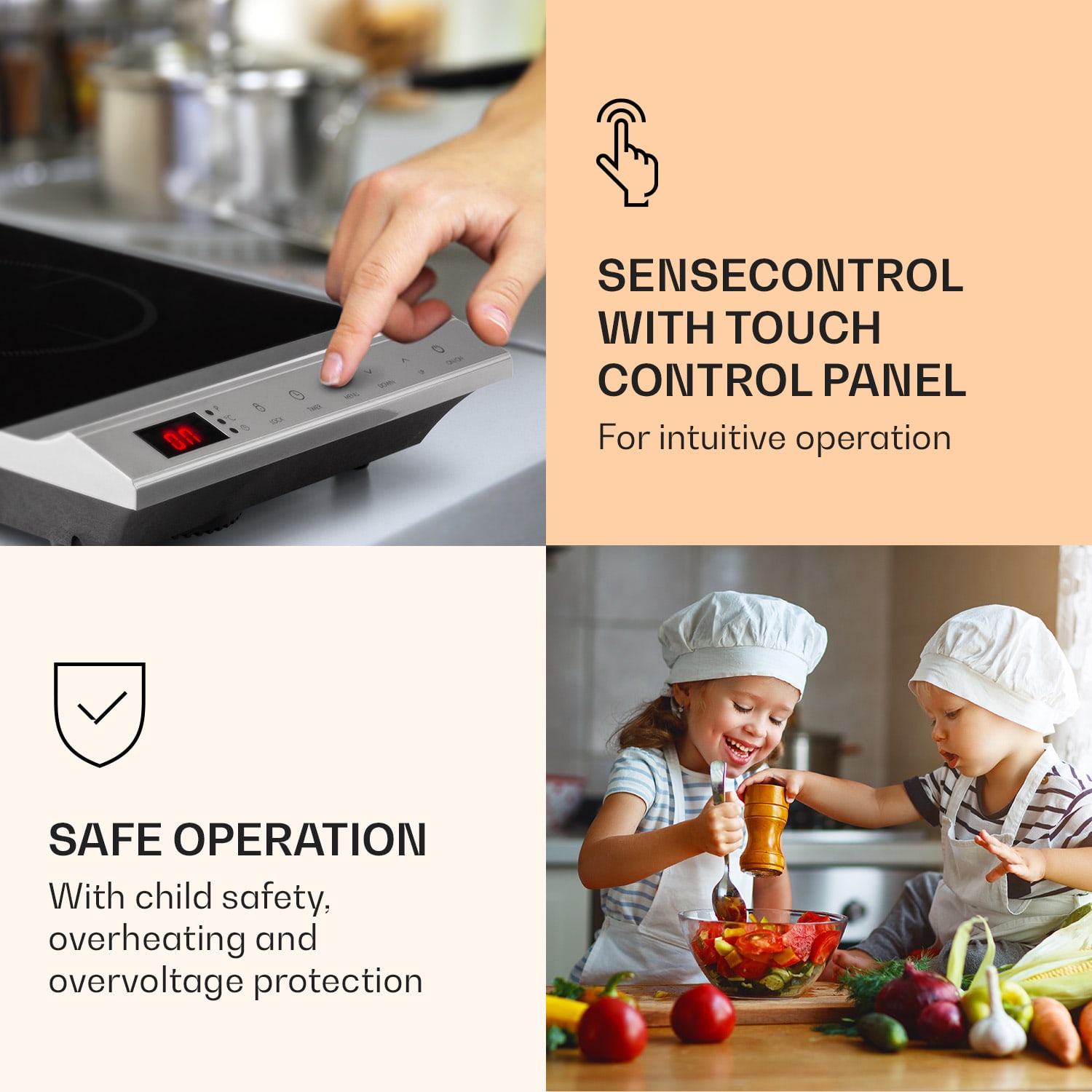 Klarstein MisterCook, infračervený varič, 2000 W, 90 - 650 °C, časovač, strieborná – Obrázok 3