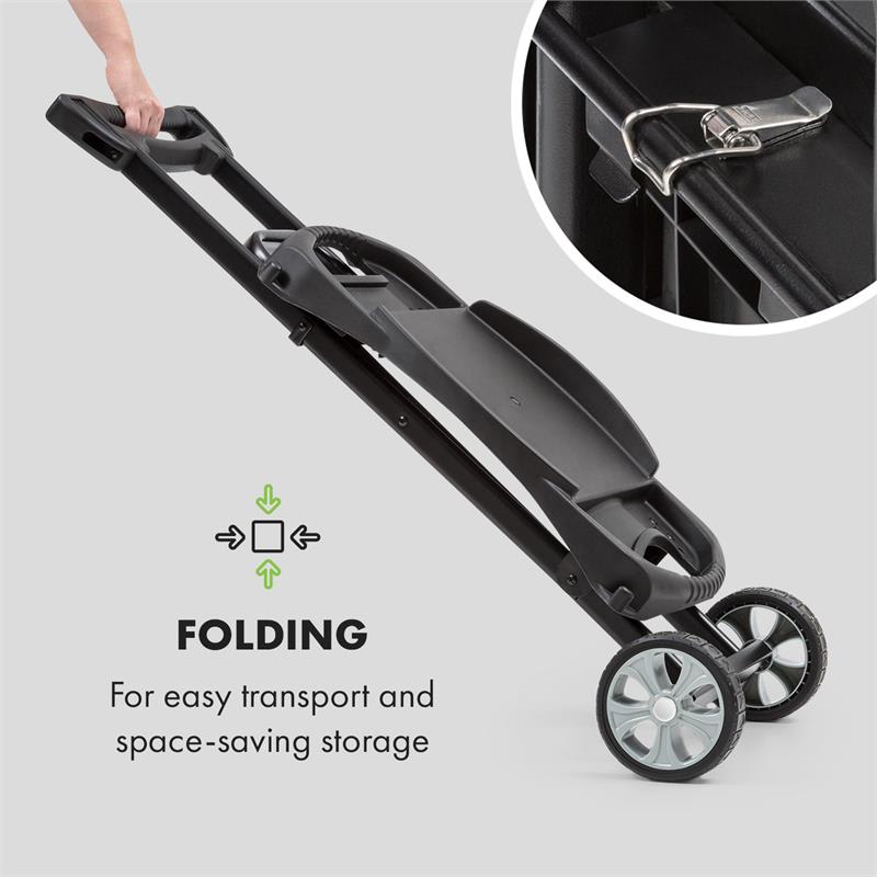 Klarstein Parforce Stand, grilovací stôl, príslušenstvo, PE kolesá, sklopný, čierny – Obrázok 2