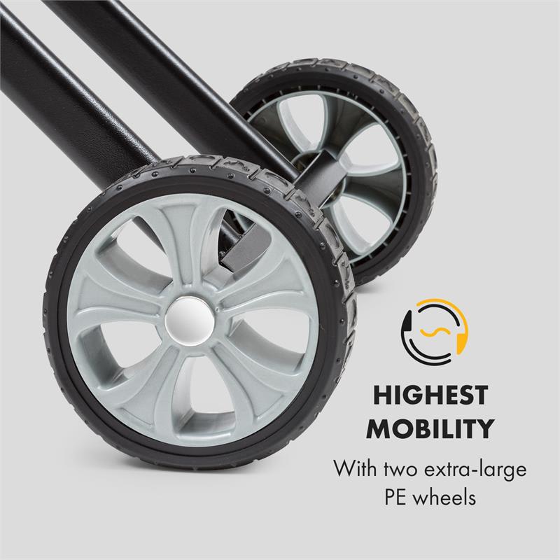 Klarstein Parforce Stand, grilovací stôl, príslušenstvo, PE kolesá, sklopný, čierny – Obrázok 4