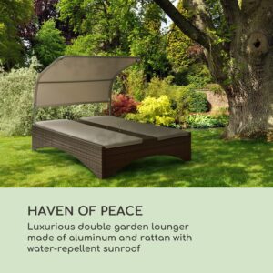 Blumfeldt Eremitage Double Lounger, ležadlo pre 2 osoby, hliníkový rám/ratan, hnedé