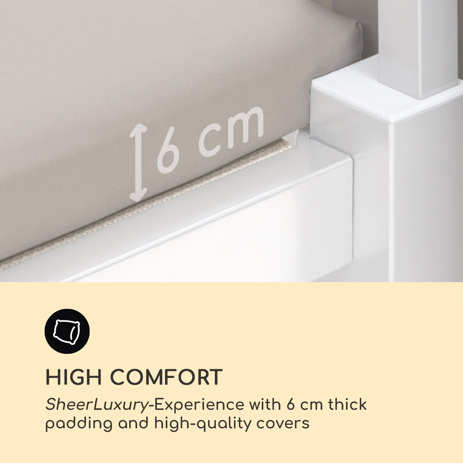 Blumfeldt Eremitage Double Sunbed, lehátko, pre 2 osoby, oceľový rám, slnečná strieška, závesy, krémové – Obrázok 5